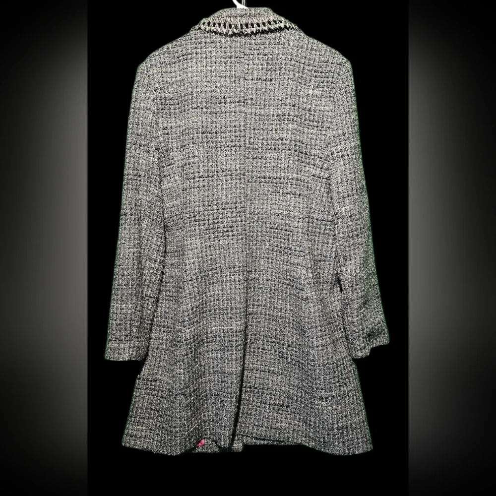 Vintage Designs By Seymour Elegant Gray Tweed Women's Coat Size 16 PTP 23 - Picture 2 of 4